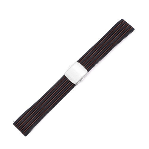 20mm Black/Brown Silicone Quick Release Watch Strap | Chrono Straps UK