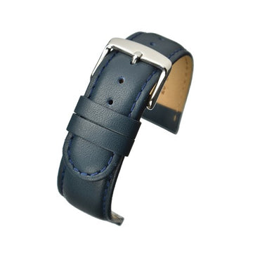 18mm Blue Leather Essential Watch Strap | Chrono Straps UK