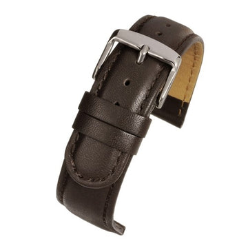 16mm Brown Leather Extra Long Watch Strap | Chrono Straps UK