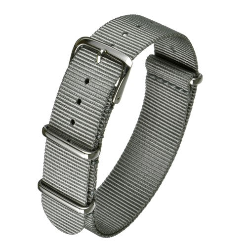 20mm Grey Nylon\Woven Military Watch Strap | Chrono Straps UK