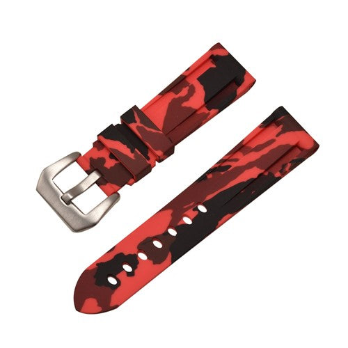 24mm Red Silicone Divers / Rubber / Silicone Watch Strap | Chrono Straps UK