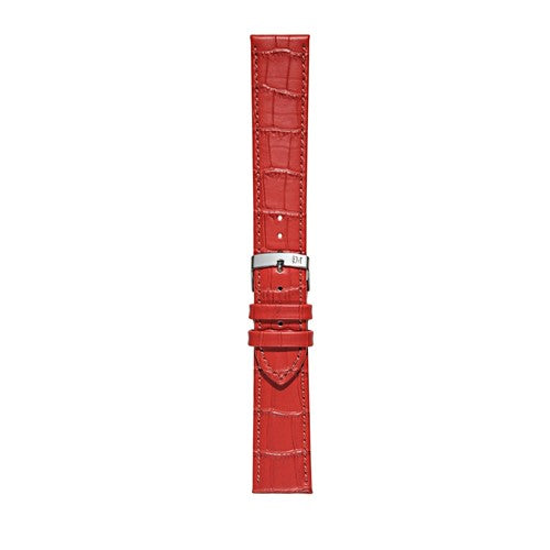20mm Morellato Red Leather Watch Strap | Chrono Straps UK