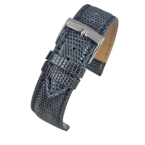 20mm Blue Genuine Lizard Exotic Leather Watch Strap | Chrono Straps UK