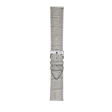 16mm Morellato Grey Leather Watch Strap | Chrono Straps UK