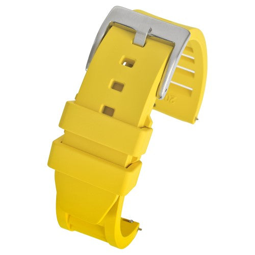 20mm Yellow Rubber\Resin Quick Release Watch Strap | Chrono Straps UK