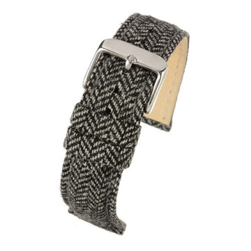 22mm Black Nylon\Woven Premium Watch Strap | Chrono Straps UK