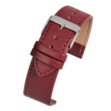 10mm Red Leather Budget Watch Strap | Chrono Straps UK