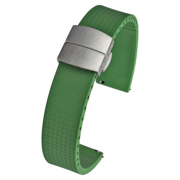 20mm Green Rubber\Resin Quick Release Watch Strap | Chrono Straps UK
