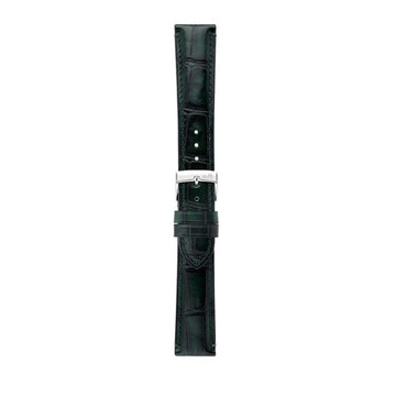 22mm Morellato Green Leather Watch Strap | Chrono Straps UK