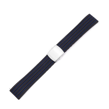 20mm Black/Blue Silicone Quick Release Watch Strap | Chrono Straps UK