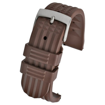 22mm Brown Rubber\Resin Quick Release Watch Strap | Chrono Straps UK
