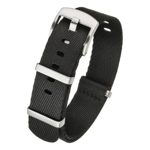 22mm Black Nylon\Woven Military Watch Strap | Chrono Straps UK