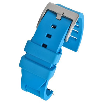 22mm Blue Rubber\Resin Quick Release Watch Strap | Chrono Straps UK